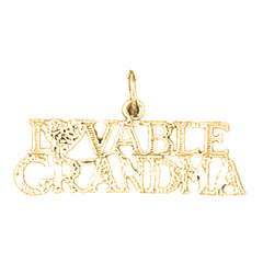 14K or 18K Gold Lovable Grandma Pendant