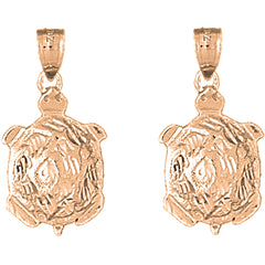 14K or 18K Gold 30mm Turtles Earrings