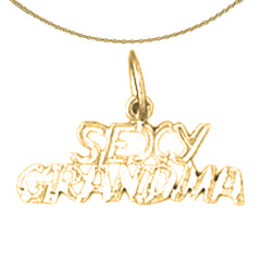 14K or 18K Gold Sexy Grandma Pendant