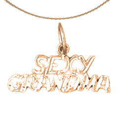 14K or 18K Gold Sexy Grandma Pendant