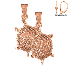 Pendientes Tortugas de Oro de 14K o 18K de 30mm
