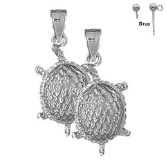 Pendientes Tortugas de Oro de 14K o 18K de 30mm