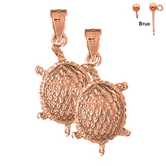Pendientes Tortugas de Oro de 14K o 18K de 30mm
