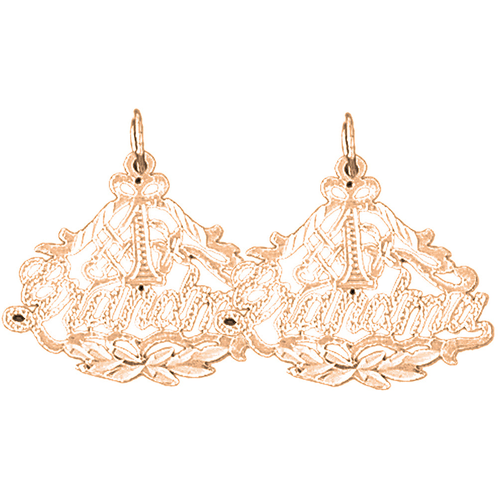 14K or 18K Gold 30mm Turtles Earrings