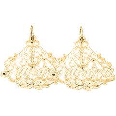 Yellow Gold-plated Silver 30mm Turtles Earrings