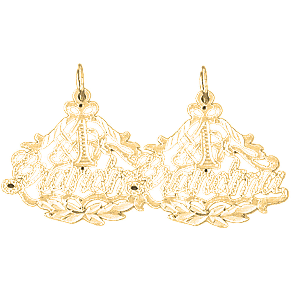 14K or 18K Gold 30mm Turtles Earrings