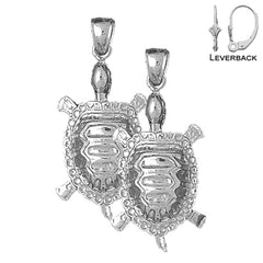 14K oder 18K Gold 42mm Schildkröten Ohrringe