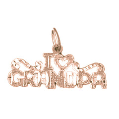 14K or 18K Gold I Love Grandma Pendant