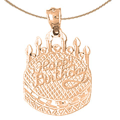 10K, 14K oder 18K Gold Happy Birthday Anhänger