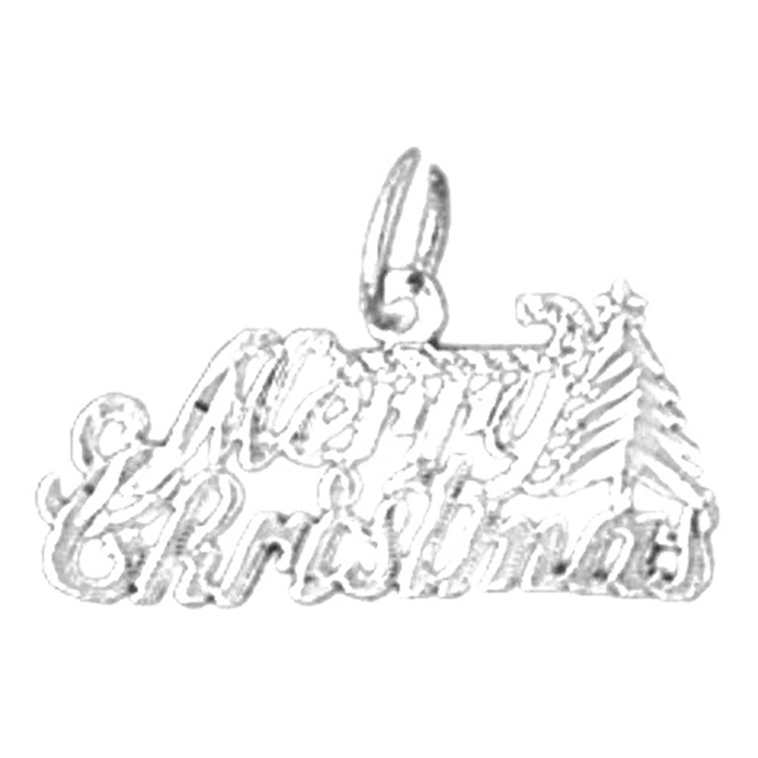14K or 18K Gold Merry Christmas Pendant