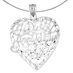 10K, 14K or 18K Gold Happy Anniversary Pendant