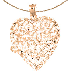 10K, 14K or 18K Gold Happy Anniversary Pendant