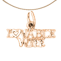 Colgante de esposa adorable de oro de 14 quilates o 18 quilates