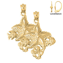Pendientes de plata de ley con forma de estrella de mar de 31 mm (chapados en oro blanco o amarillo)
