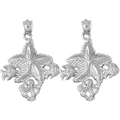 Sterling Silver 31mm Starfish Wish Fish Earrings