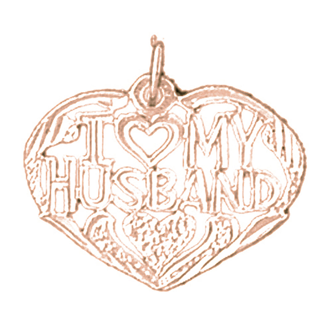 14K or 18K Gold I Love My Husband Pendant