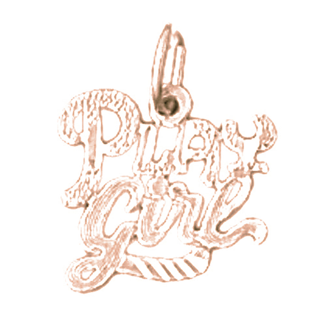 14K or 18K Gold Play Girl Saying Pendant