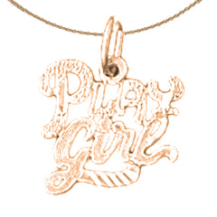Anhänger mit Spruch „Play Girl“ aus 14 Karat oder 18 Karat Gold