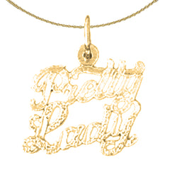 14K or 18K Gold Pretty Lady Saying Pendant