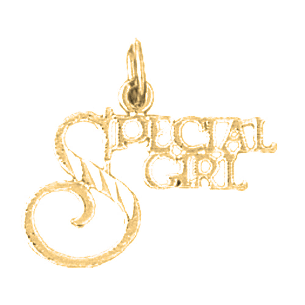 14K or 18K Gold Special Girl Saying Pendant
