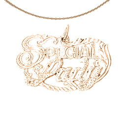 14K oder 18K Gold Anhänger mit besonderem Spruch für Damen