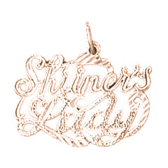 14K or 18K Gold Shriner's Lady Saying Pendant