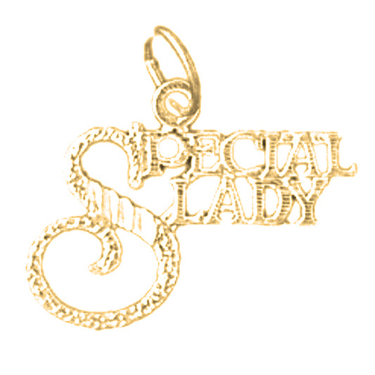 14K or 18K Gold Special Lady Saying Pendant