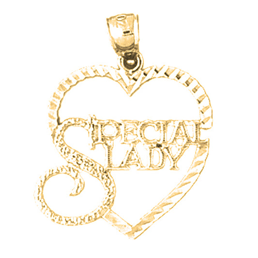 14K or 18K Gold Special Lady Saying Pendant