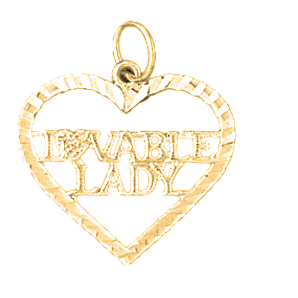 14K or 18K Gold Loveable Lady Saying Pendant