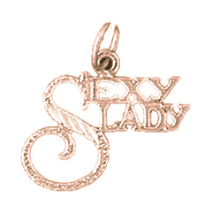 14K or 18K Gold Sexy Lady Saying Pendant