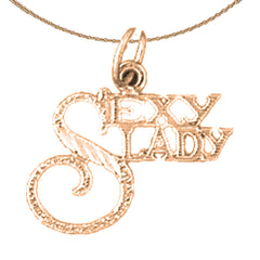14K or 18K Gold Sexy Lady Saying Pendant