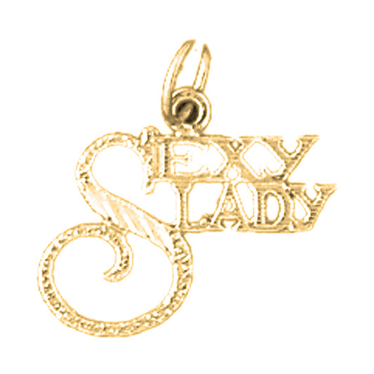 14K or 18K Gold Sexy Lady Saying Pendant
