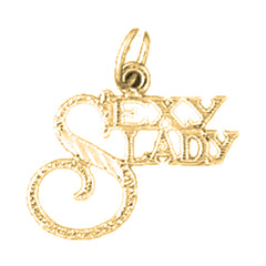 14K or 18K Gold Sexy Lady Saying Pendant