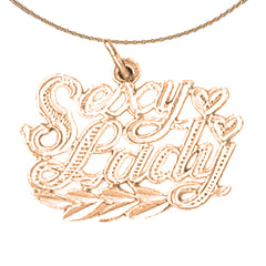 14K or 18K Gold Sexy Lady Saying Pendant