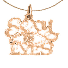 14K or 18K Gold Sexy Eyes Saying Pendant