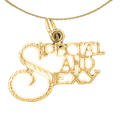 14K oder 18K Gold Besonderer und sexy Spruchanhänger