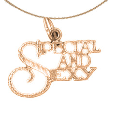 14K oder 18K Gold Besonderer und sexy Spruchanhänger