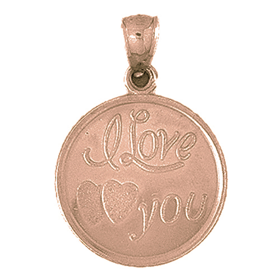10K, 14K or 18K Gold I Love You Pendant