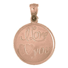 10K, 14K or 18K Gold I Love You Pendant
