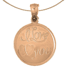10K, 14K or 18K Gold I Love You Pendant
