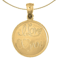 10K, 14K or 18K Gold I Love You Pendant