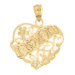 10K, 14K or 18K Gold I Love You Pendant
