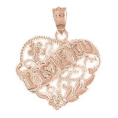 10K, 14K or 18K Gold I Love You Pendant