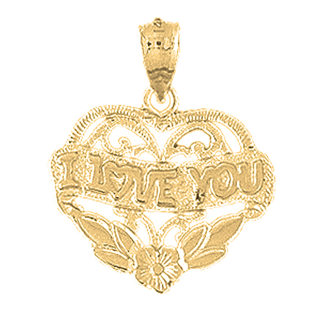 10K, 14K or 18K Gold I Love You Pendant