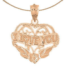 10K, 14K or 18K Gold I Love You Pendant