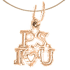 14K or 18K Gold Ps I Love You Pendant