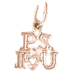 14K or 18K Gold Ps I Love You Pendant
