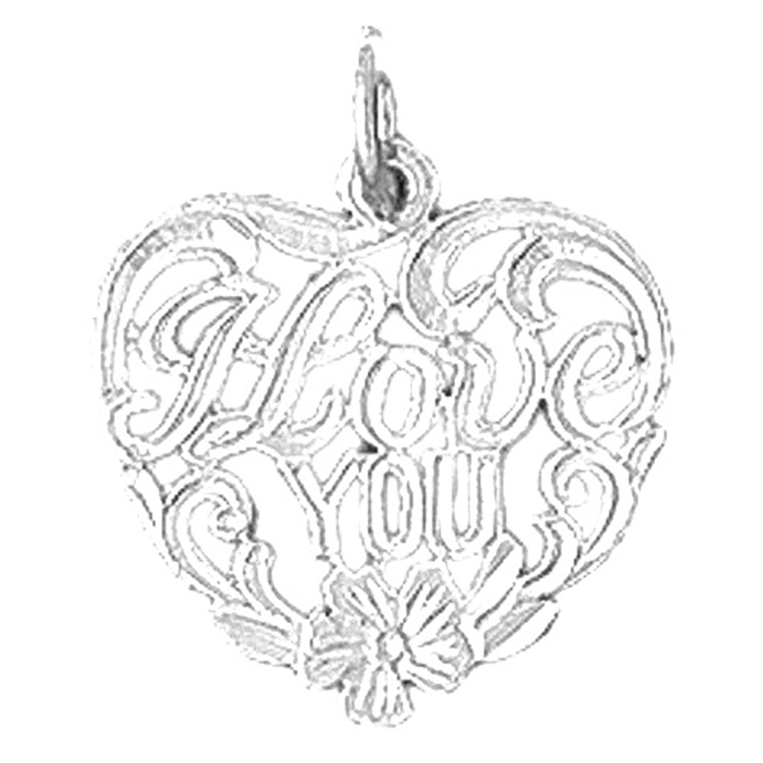 14K or 18K Gold I Love You Pendant