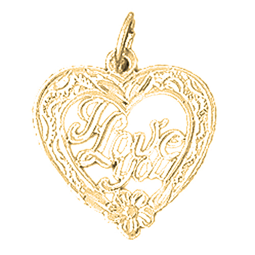 14K or 18K Gold I Love You Pendant
