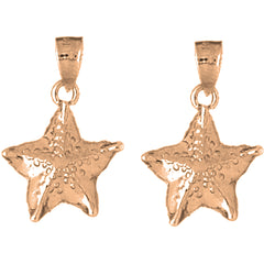 14K or 18K Gold 25mm Starfish Earrings